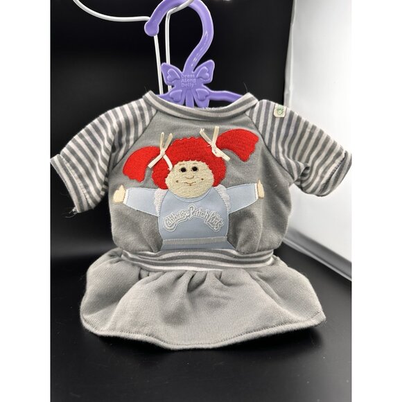 Vtg Cabbage Patch Kids Coleco 1980s Portrait Dress Grey Redhead Pigtails - Picture 1 of 15